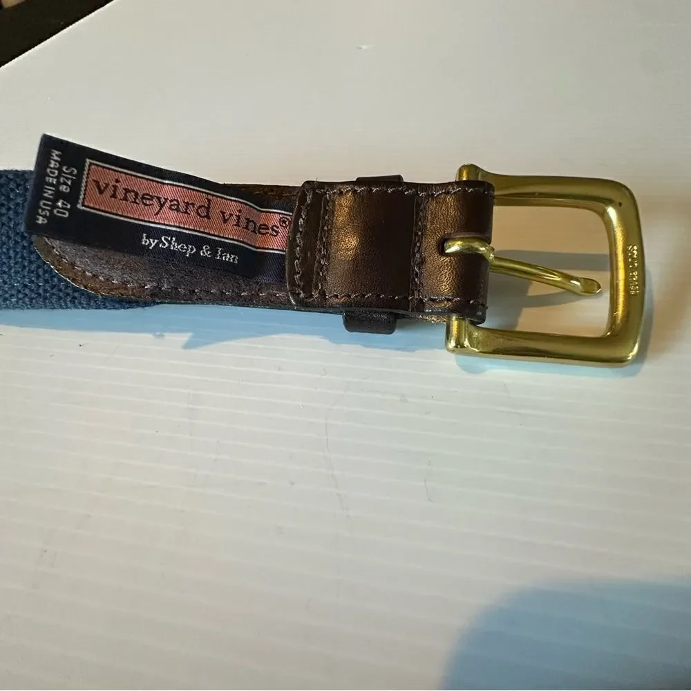 Vineyard vines by Shep and Ian blue belt size 40